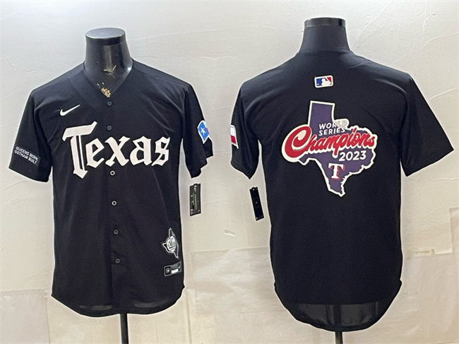 Men's Texas Rangers Team Big Logo Black Gothic Mexico 2025 Vapor Premier Limited Stitched Baseball Jersey Men's Texas Rangers Team Big Logo Black Gothic Mexico 2025 Vapor Premier Limited Stitched Baseball Jersey